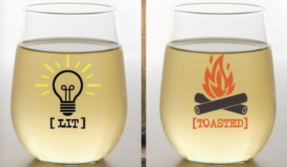 Buzzed Shatterproof Wine Glasses - 2 pk