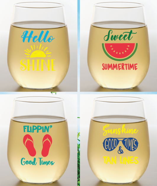 Summertime Shatterproof Wine Glasses - 4 pk – LandLocked Wake